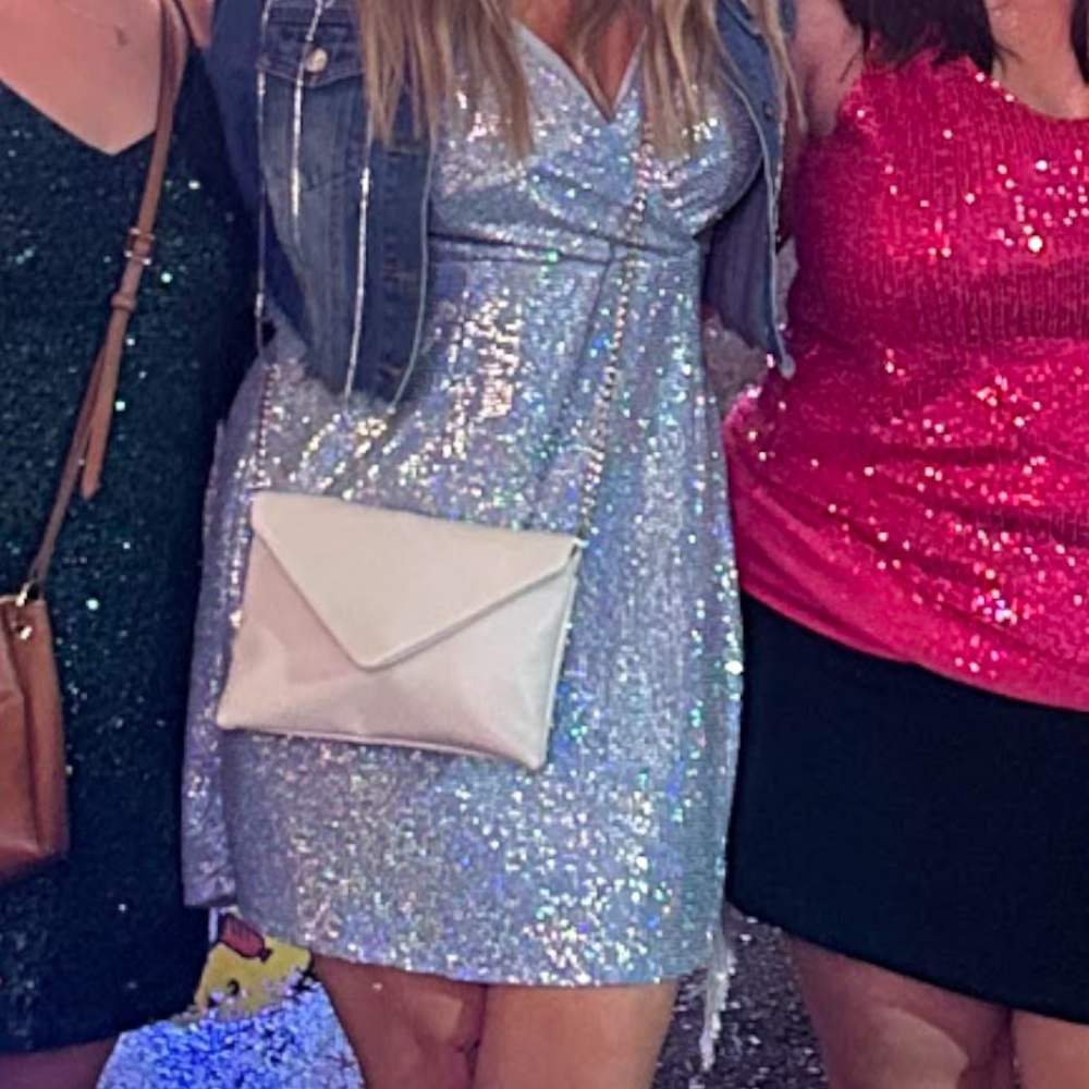 Sparkly Sequin Dress with beaded fringe! Perfect for Nashville Bachelorette
